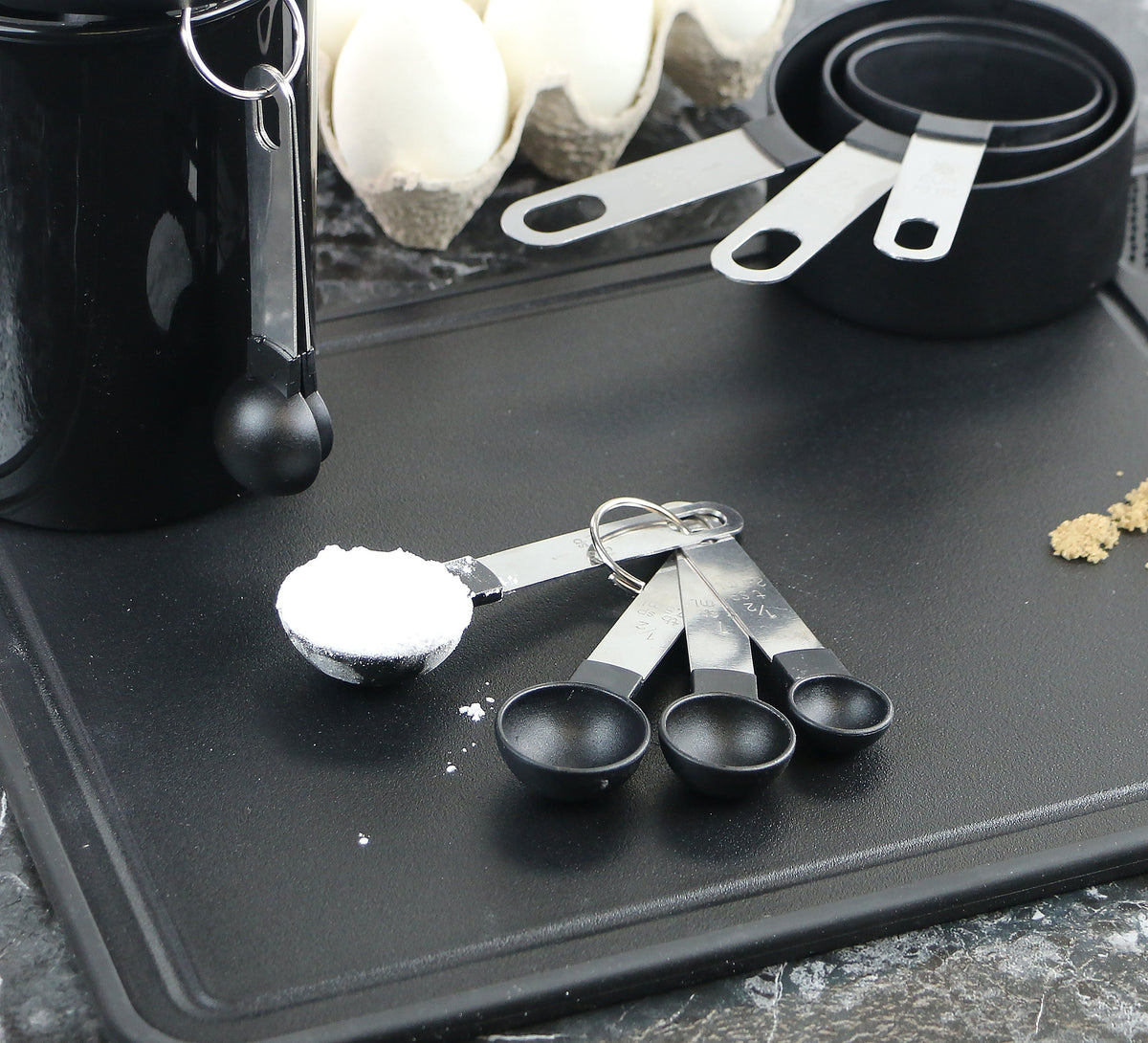 Reston Lloyd 8-Piece Measuring Cups & Spoons – Black