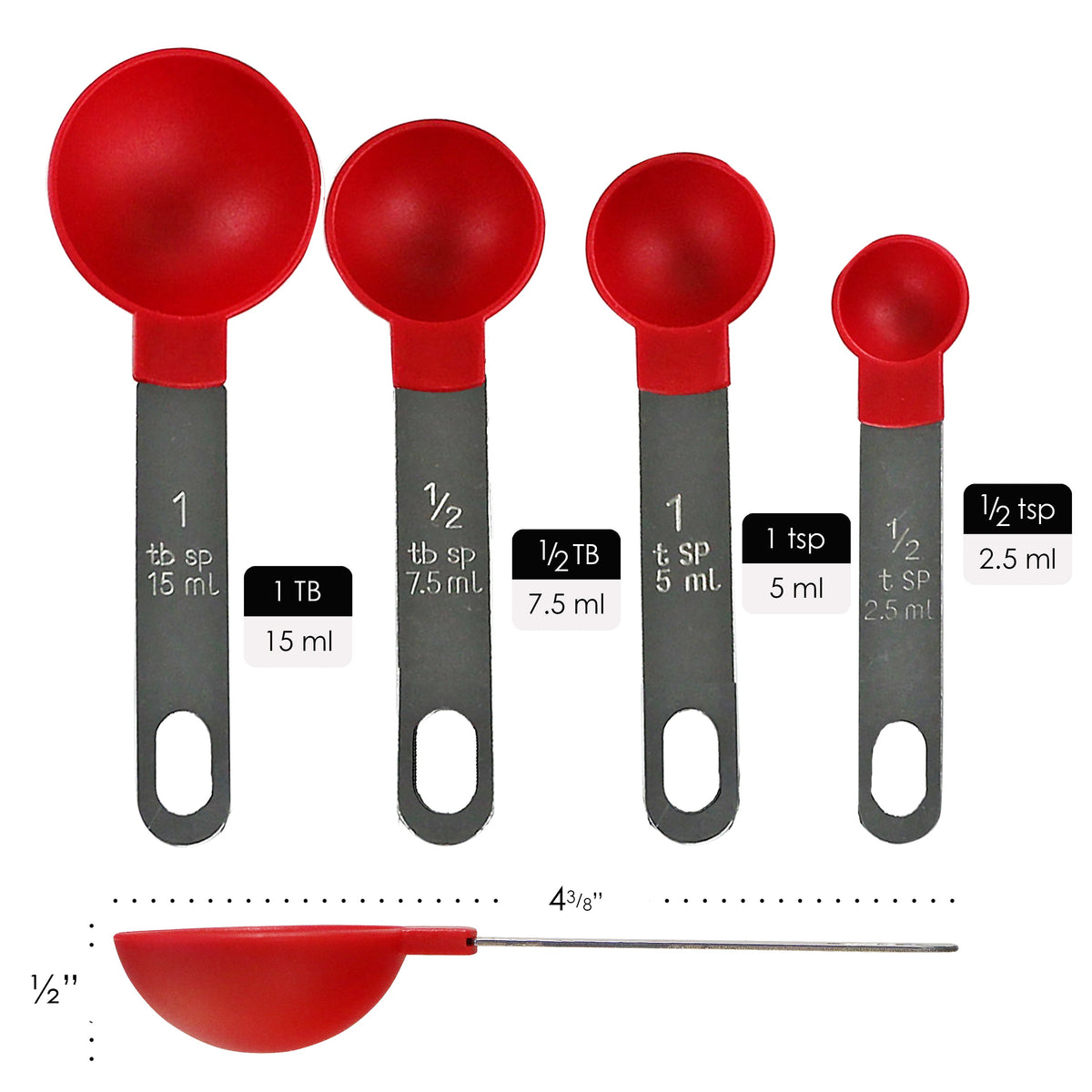 Reston Lloyd 8-Piece Measuring Cups & Spoons – Red