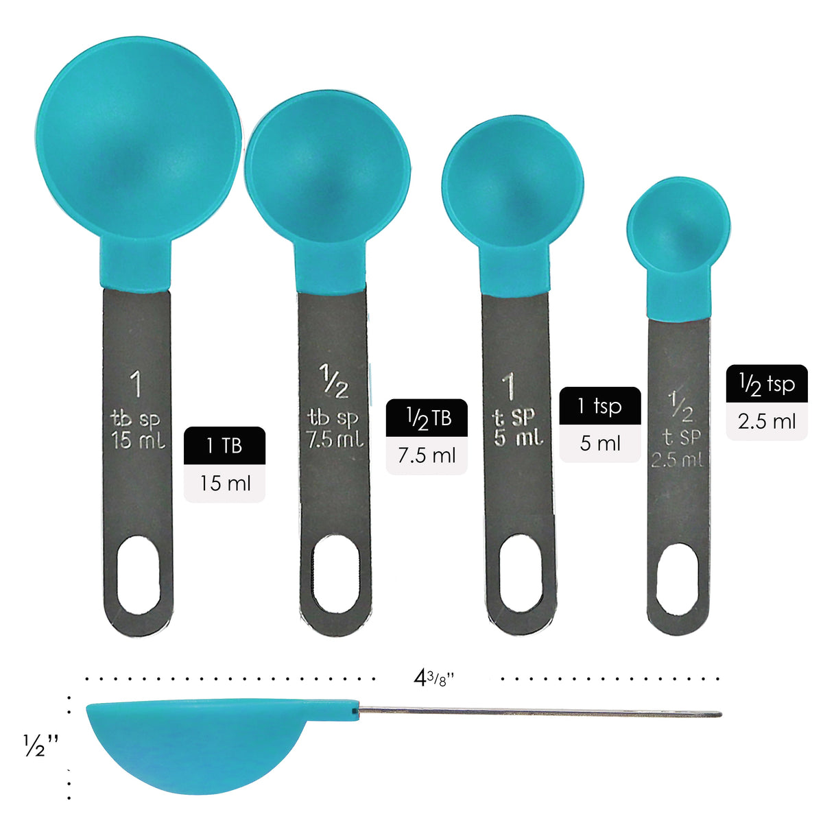 Reston Lloyd 8-Piece Measuring Cups & Spoons – Turquoise