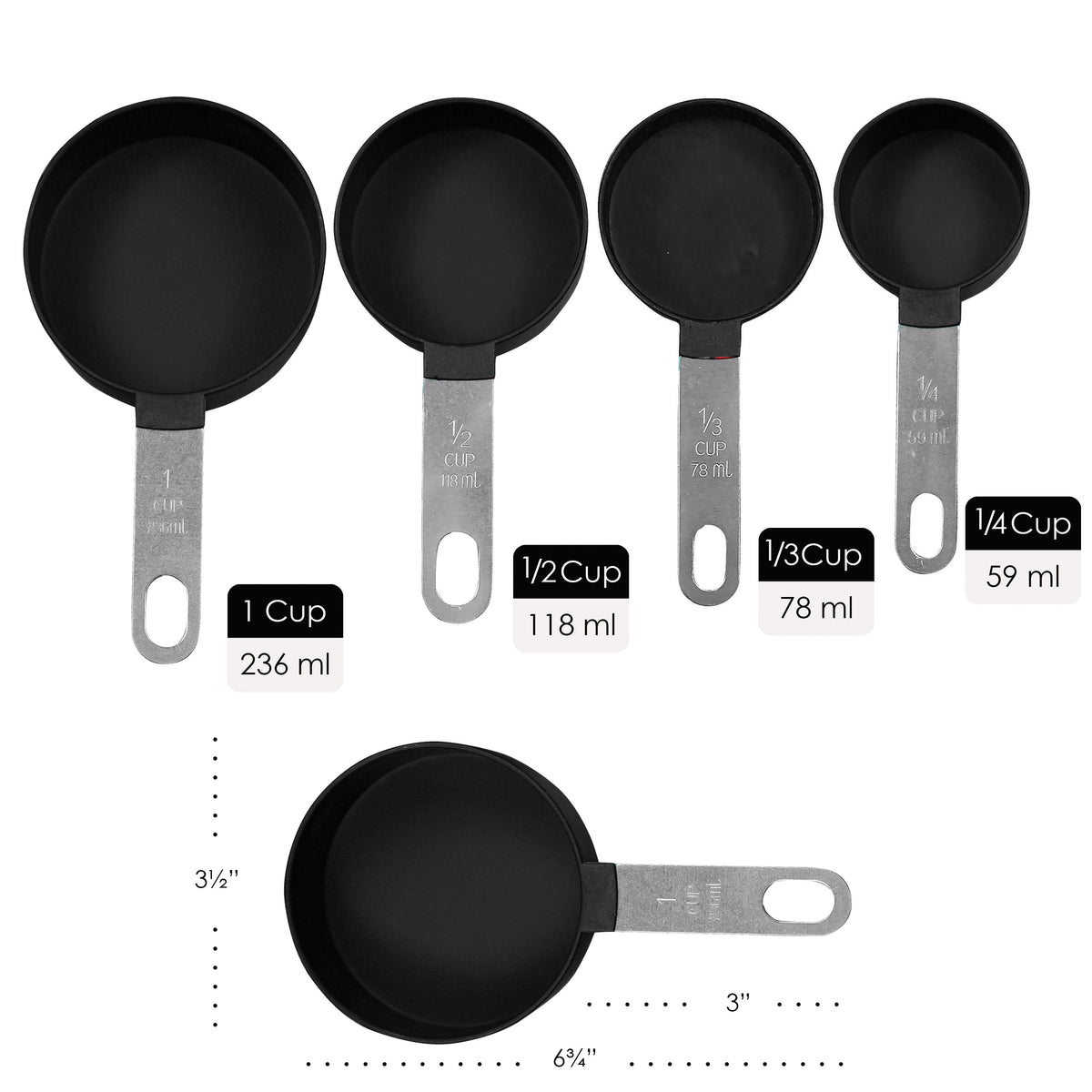 Reston Lloyd 8-Piece Measuring Cups & Spoons – Black
