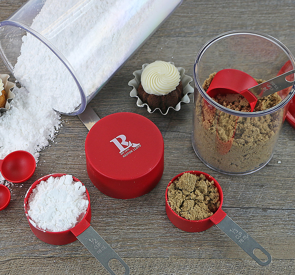 Reston Lloyd 8-Piece Measuring Cups & Spoons – Red
