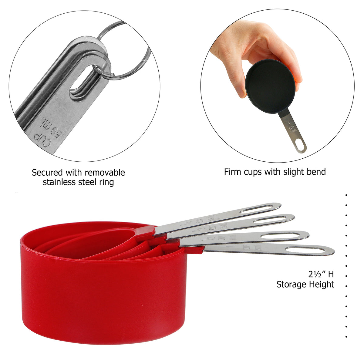 Reston Lloyd 8-Piece Measuring Cups & Spoons – Red