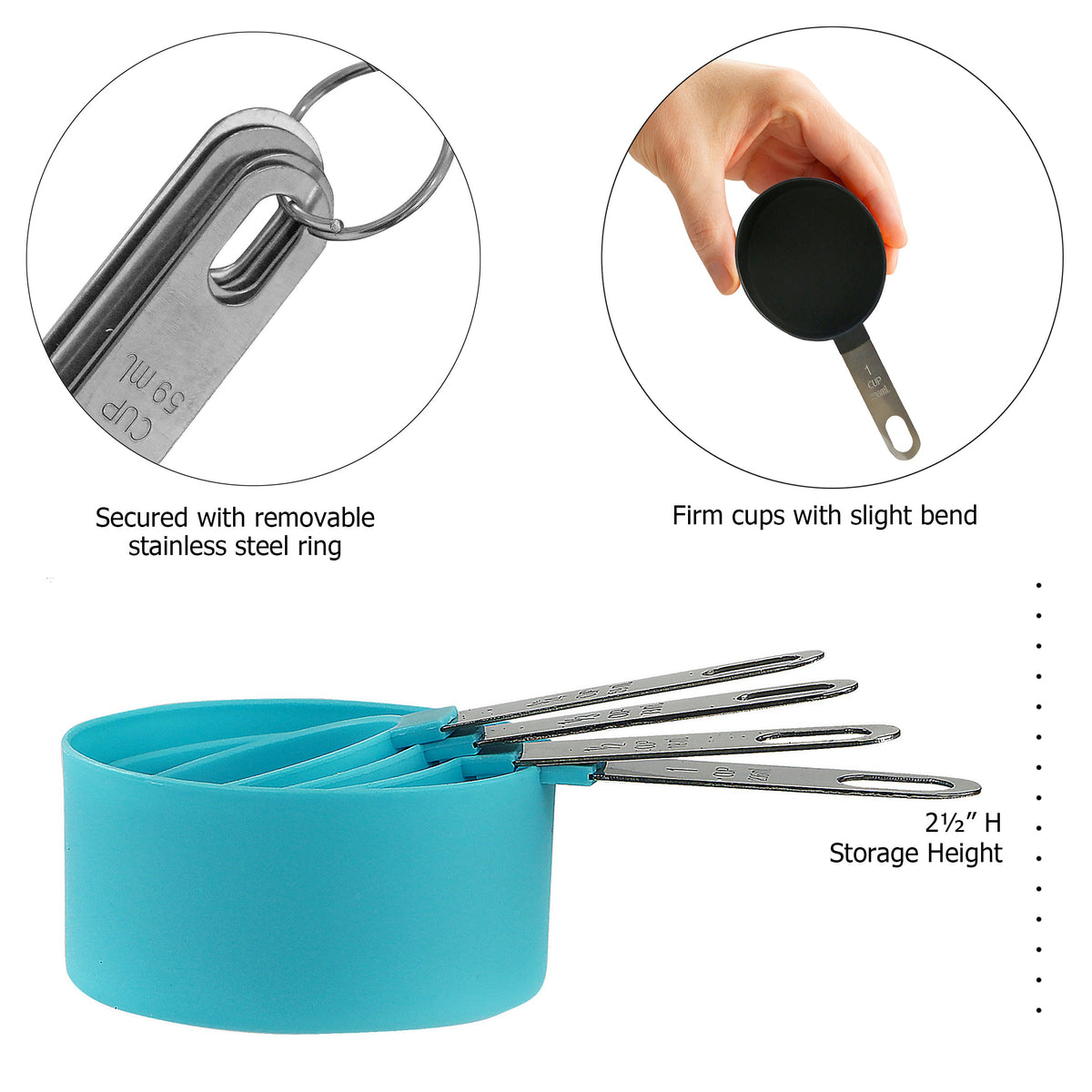 Reston Lloyd 8-Piece Measuring Cups & Spoons – Turquoise