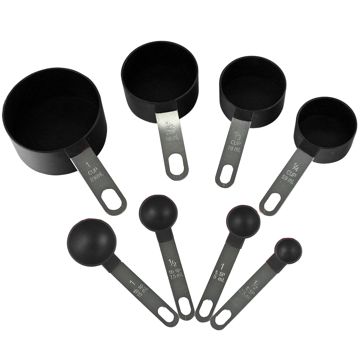 Reston Lloyd 8-Piece Measuring Cups & Spoons – Black