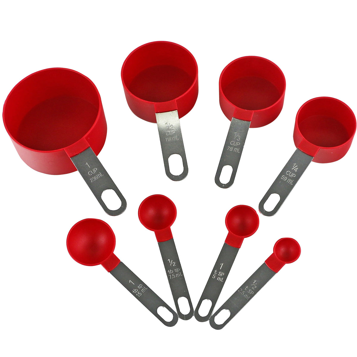 Reston Lloyd 8-Piece Measuring Cups & Spoons – Red