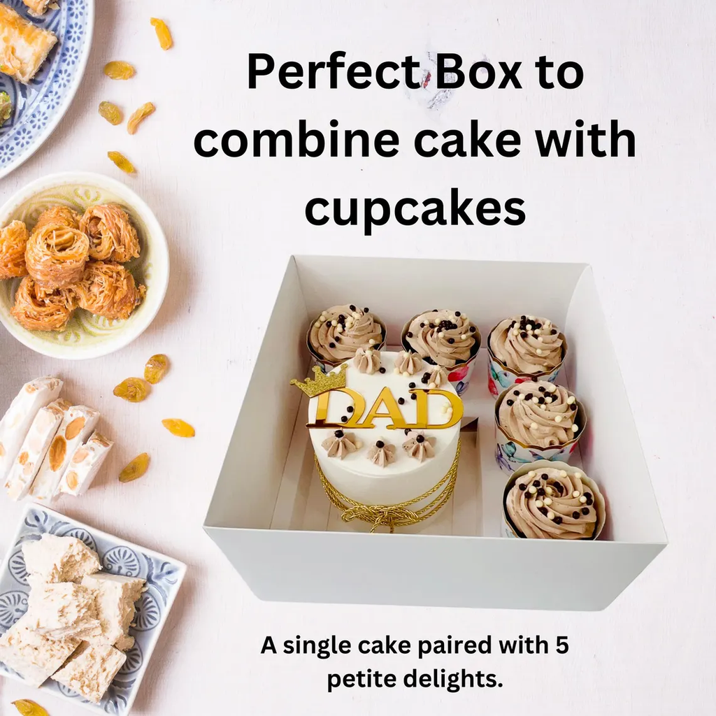 Bento Cake & Cupcake Box with Clear Lid