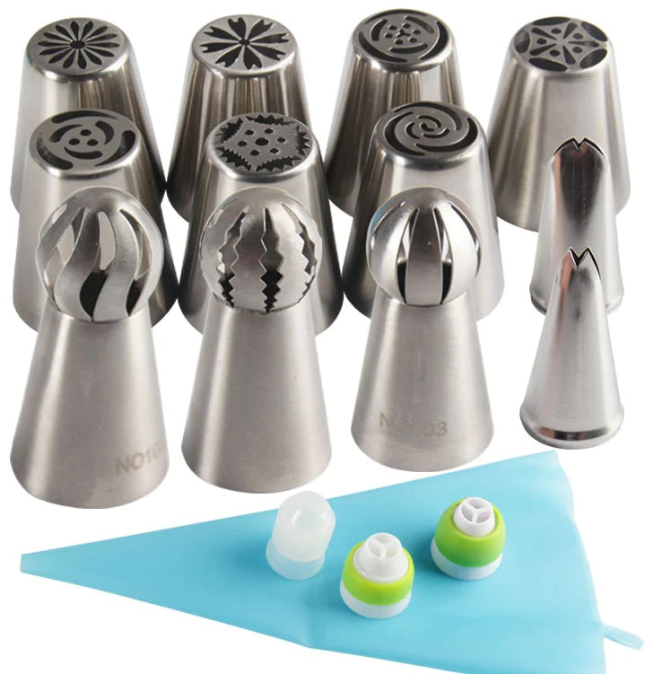 11-Piece Russian Tulip Piping Tip Decorating Set