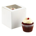 White Cupcake Box with Window – 4 × 4 × 4 in