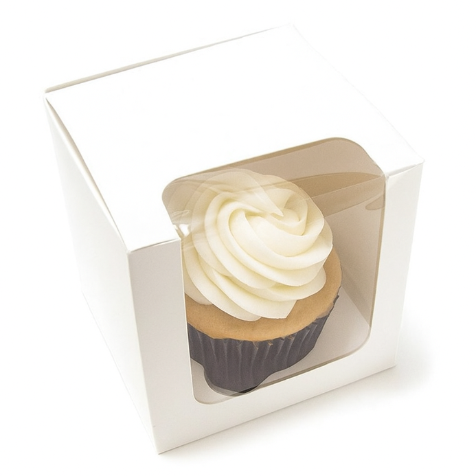 Single Cupcake Window Box – 4 × 4 × 4 in