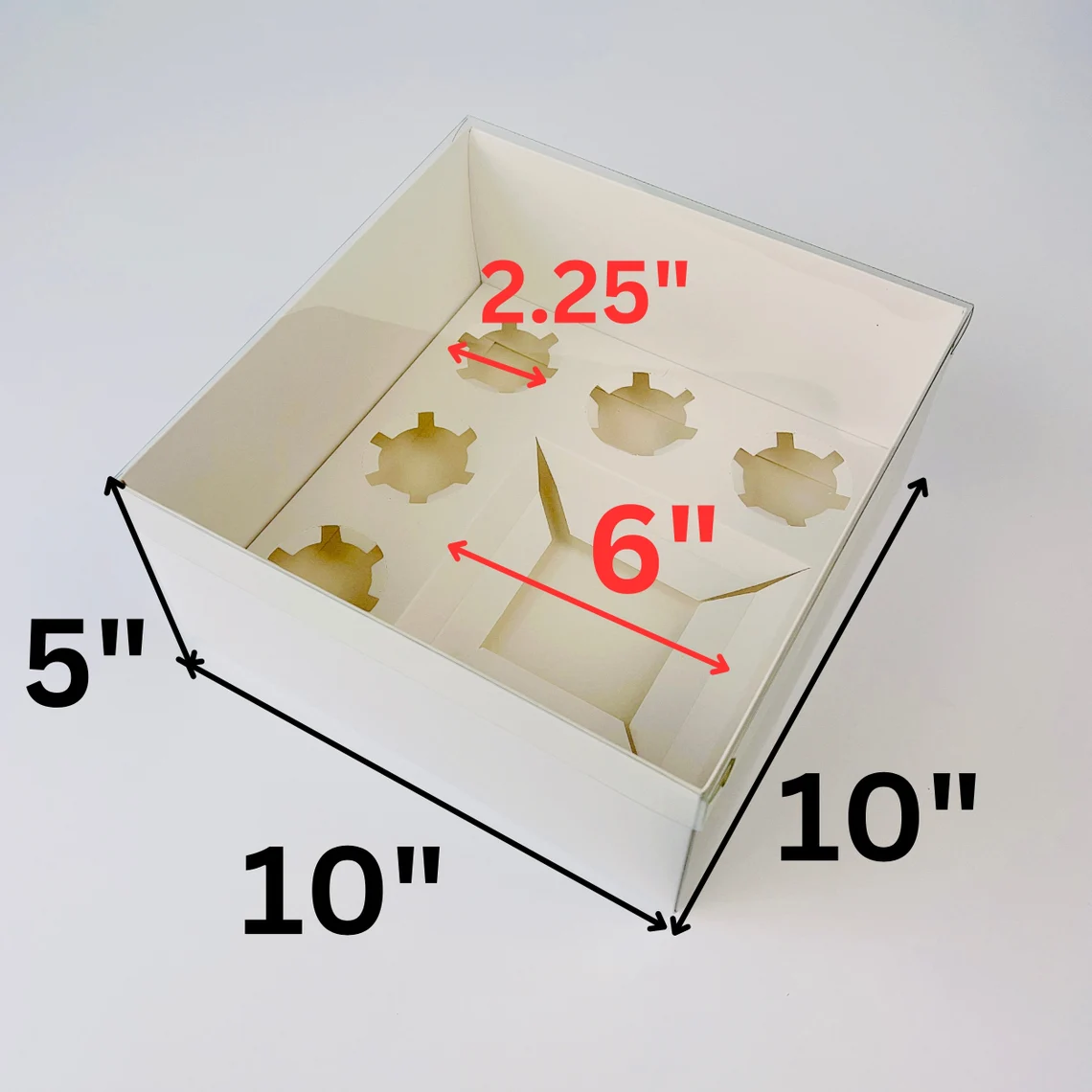Bento Cake & Cupcake Box with Clear Lid
