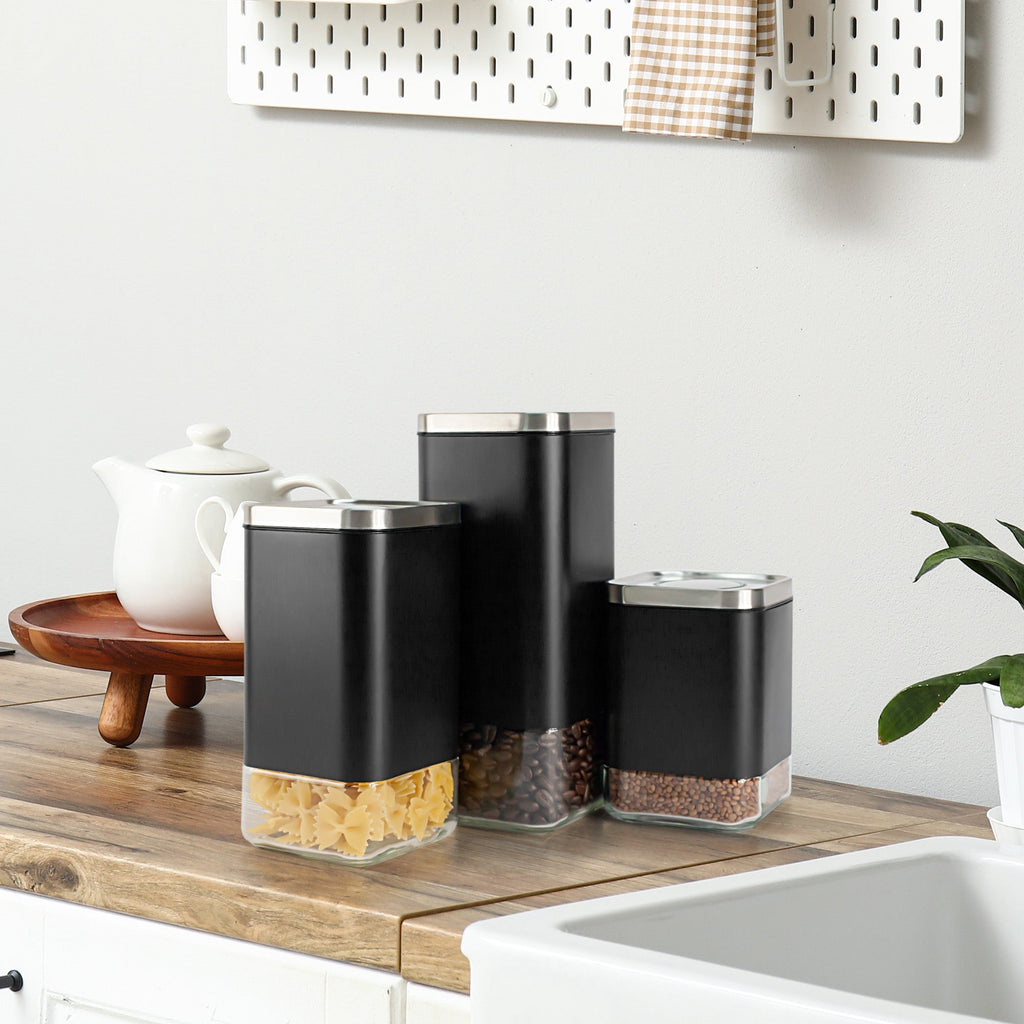 16 oz Square Glass Food Storage Canister